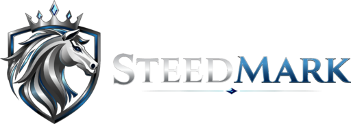 Steedmark standard horizontal logo without slogan.